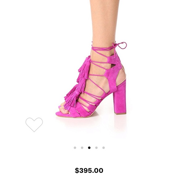 Loeffler Randall Suede Lace-up Fringe Heel - 8 - Picture 3 of 8